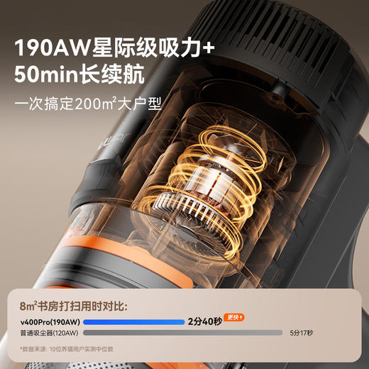uwant友望智能基站无线手持自动集尘大吸力绿光显尘吸尘器V400Pro 商品图3