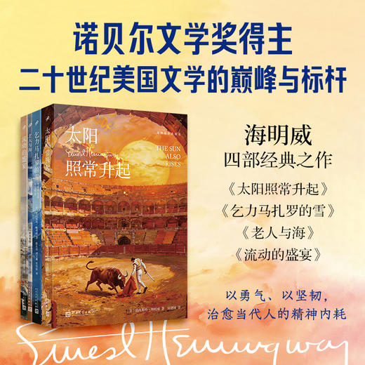 海明威作品精选 共4册 飞机盒装 赠：丝巾+明信片 老人与海流动的盛宴等 商品图0