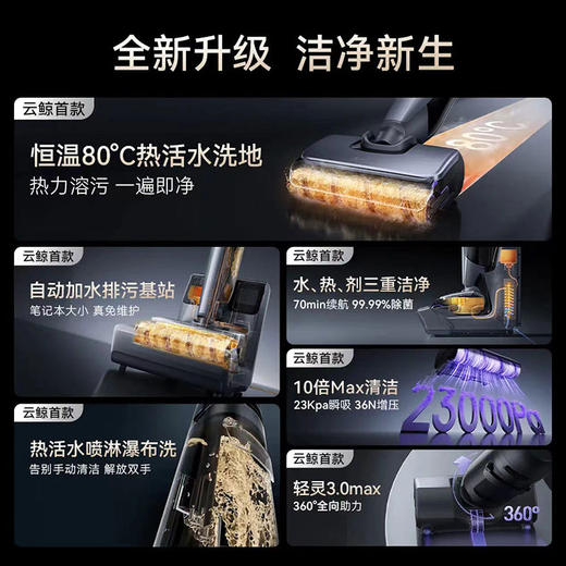 云鲸洗地机S3MaxIsland自动上下水 热活水大吸力长续航扫拖一体机 商品图1