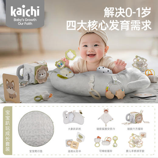 Kaichi凯驰 趴趴乐 宝宝趴玩成长套装 （9件套）婴儿安抚玩具满月礼0岁+ 商品图2