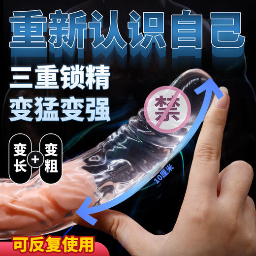 姬欲狼牙套加长加粗锁茎透明恶豹 商品图5