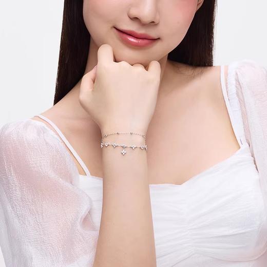 卡蒂罗KADER 幸运双重奏手链 合金材质 好运四叶草甜美气质双层星光点点圆珠小众原创设计感可调节拼接链 商品图3