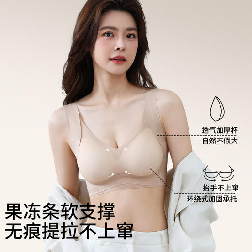 【晴氧--10A黄金桑蚕丝超薄果冻内衣】甄选黄金桑蚕丝+莫代尔高定面料，塑造矫正完美胸型，多维果冻条软支撑，自然隐形裸感无痕，聚拢提拉挺括，冰感透气轻薄，10A级舒适健康内衣 商品图1