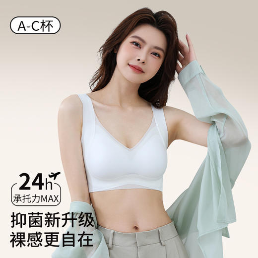 【晴氧--10A黄金桑蚕丝超薄果冻内衣】甄选黄金桑蚕丝+莫代尔高定面料，塑造矫正完美胸型，多维果冻条软支撑，自然隐形裸感无痕，聚拢提拉挺括，冰感透气轻薄，10A级舒适健康内衣 商品图4