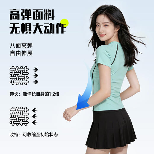 泳衣女分体保守学生运动款游泳衣两件套裙式防晒显瘦女孩游泳套装 商品图3