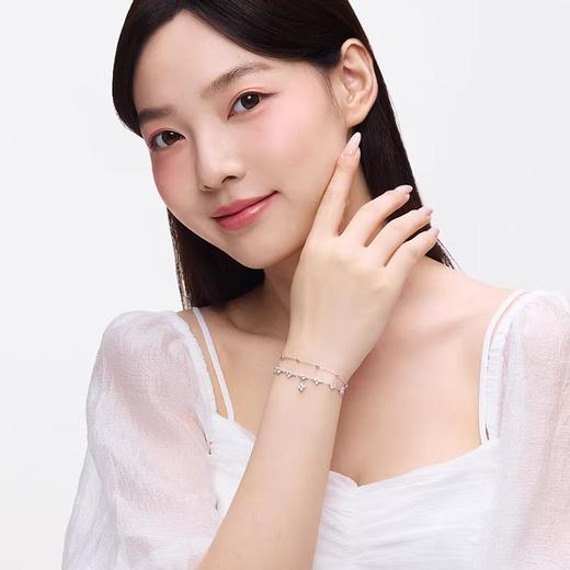 卡蒂罗KADER 幸运双重奏手链 合金材质 好运四叶草甜美气质双层星光点点圆珠小众原创设计感可调节拼接链 商品图5