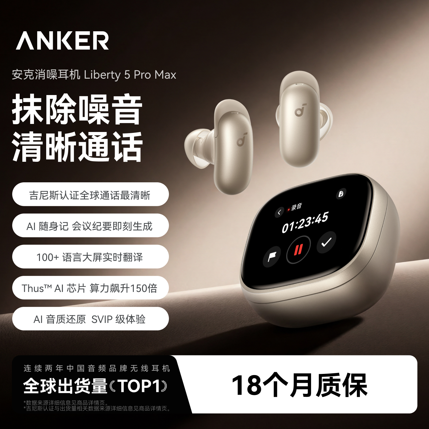 【重磅新品】Anker 安克消噪耳机 Liberty 5 Pro Max D1204
