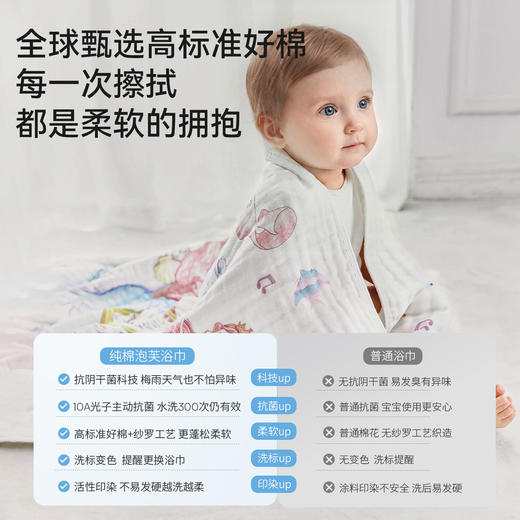 【洗浴用品】 EMXEE嫚熙婴童六层泡泡纱浴巾2026 商品图4