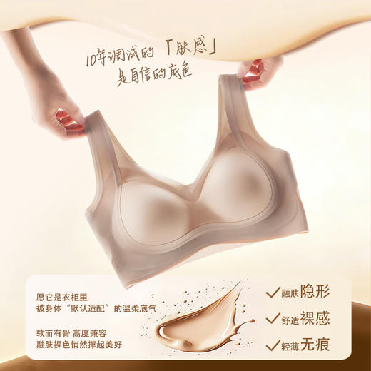 【晴氧--10A黄金桑蚕丝超薄果冻内衣】甄选黄金桑蚕丝+莫代尔高定面料，塑造矫正完美胸型，多维果冻条软支撑，自然隐形裸感无痕，聚拢提拉挺括，冰感透气轻薄，10A级舒适健康内衣 商品图9