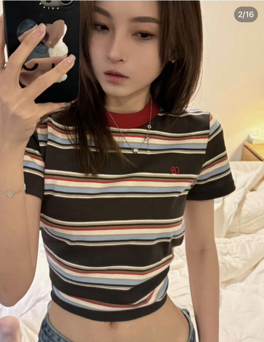 R*LLCALL正肩条纹短袖T恤060204 商品图3