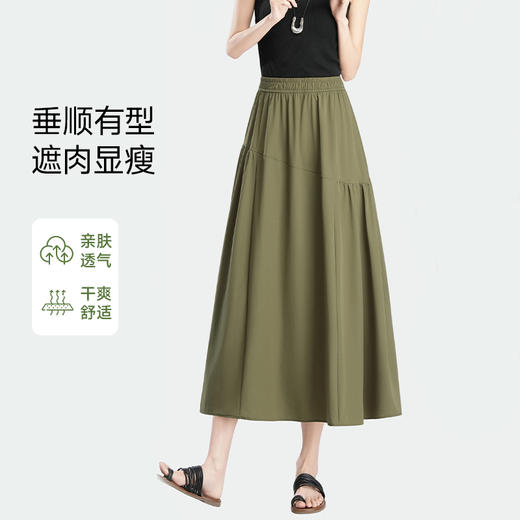 “减龄又贵气！”【帕兰婷--清氧冰茶花苞裙】轻薄凉爽防晒面料，花苞设计视觉显瘦，立体廓形修饰身材，宽松灵动版型藏肉，柔软丝滑透气速干，满足日常穿搭显气质 商品图5