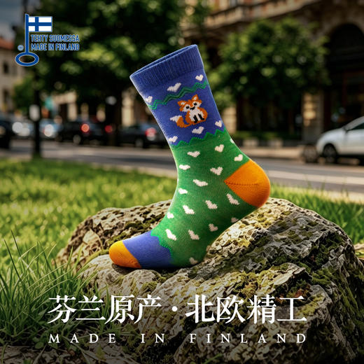 CRISPI &UphillSports联名 户外徒步登山羊毛袜儿童袜子卡通色彩袜 E6778 商品图2