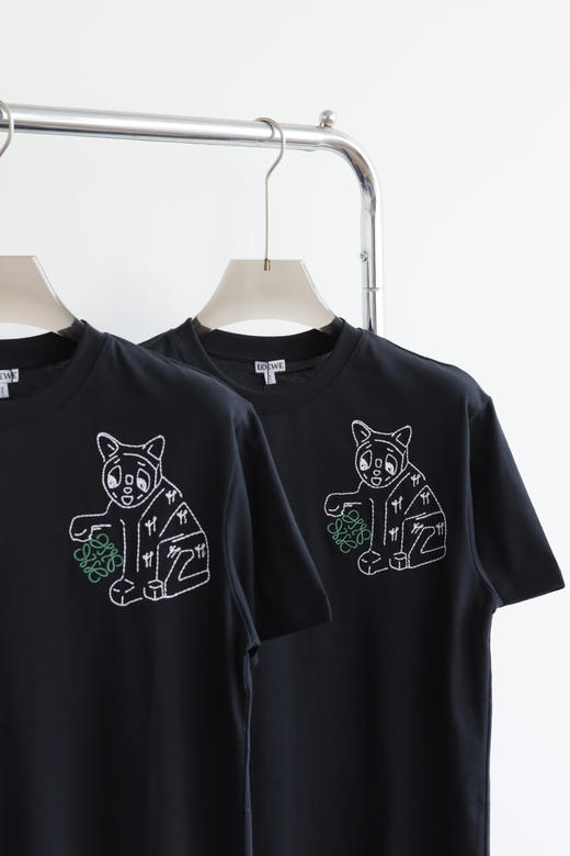 L0E 小罗瓷器猫咪情侣款 圆领短袖体恤 TX712 商品图3