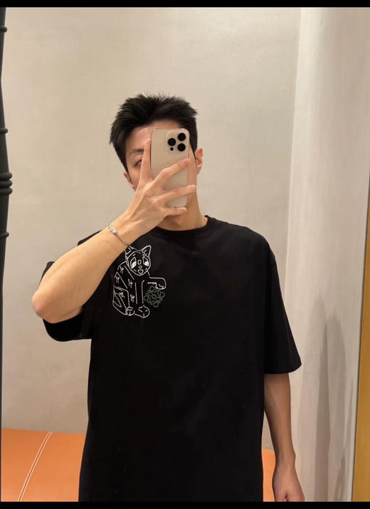 L0E 小罗瓷器猫咪情侣款 圆领短袖体恤 TX712 商品图1