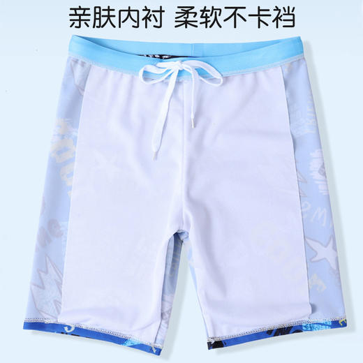 大码儿童泳裤中大童平角速干男青少年学生游泳裤沙滩温泉五分裤 商品图1