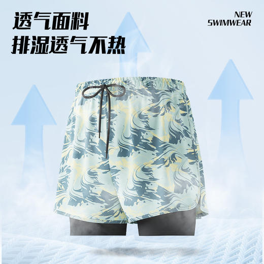 双层速干泳裤男防尴尬宽松男士泳衣泡温泉大码沙滩裤游泳装备 商品图3