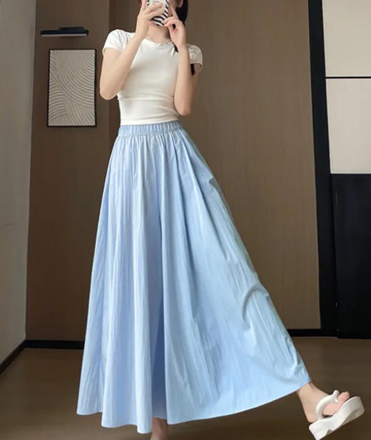 胯宽腿粗闭眼入！山本裙裤女夏季2026新款高腰显瘦a字半身长裙户外休闲冰丝阔腿裤2208 商品图6