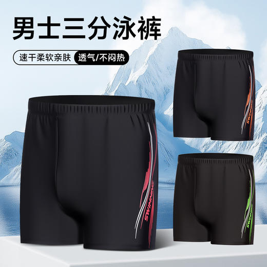 涤纶泳裤男士成人宽松舒适印花游泳裤平角速干温泉沙滩泳衣男 商品图0