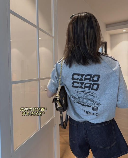 韩国订单复古汽车ciao字母t恤 商品图5