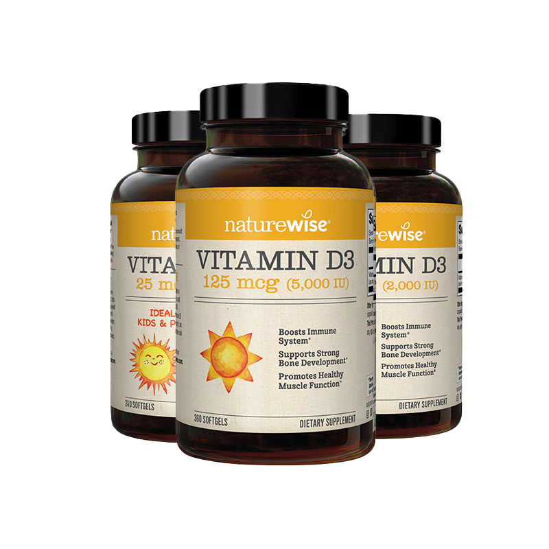Naturewise 维生素D3（1000IU&2000IU&5000IU）360粒/瓶 活性25羟基维生素d3阳光瓶