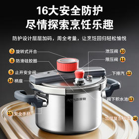 【纯钛速压鲜】亚摩斯 纯钛高压锅 DS22A 4.5L/5.5L 16大安全防护