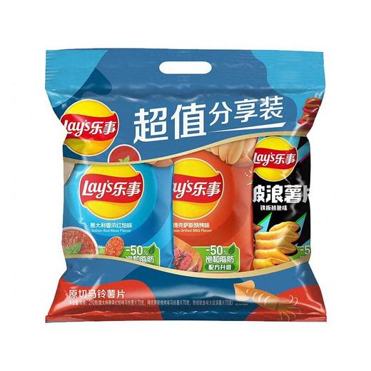 J乐事210g组合包（红烩味+烧烤味+大波浪鱿鱼味） 商品图0
