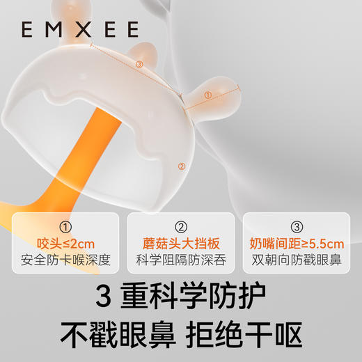 【新会员福利】嫚熙牙胶婴儿磨牙棒防吃手小月龄宝宝蘑菇安抚咬咬胶 商品图5