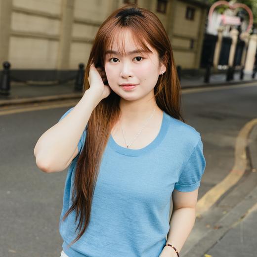 菜菜家真丝羊毛U领T恤|“会呼吸”的针织短袖，轻盈软糯，显瘦不挑人 商品图1