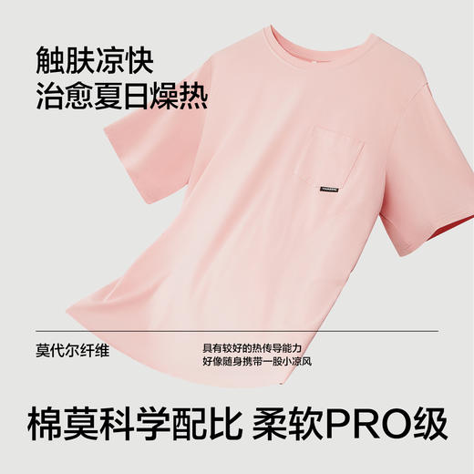 有棵树莫代尔夏季家居服套装情侣短袖薄男士睡衣YSMP1001 商品图4