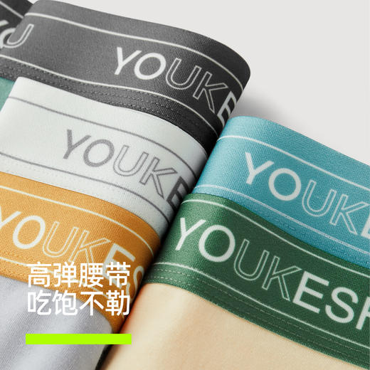 有棵树男士5A级抗菌纯棉平角内裤三条装YSAU1082 商品图3
