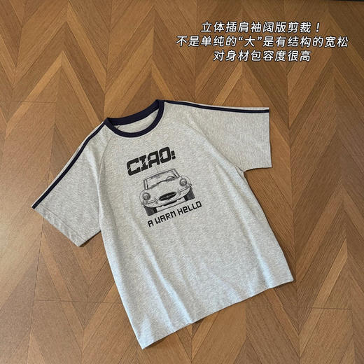 韩国订单复古汽车ciao字母t恤 商品图8