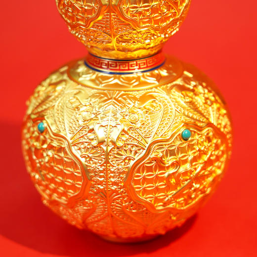 国博 115 周年献礼 《八宝转运葫芦》 三大非遗工艺 花丝镶嵌珐琅彩錾刻 可旋转镇宅摆件 商品图5