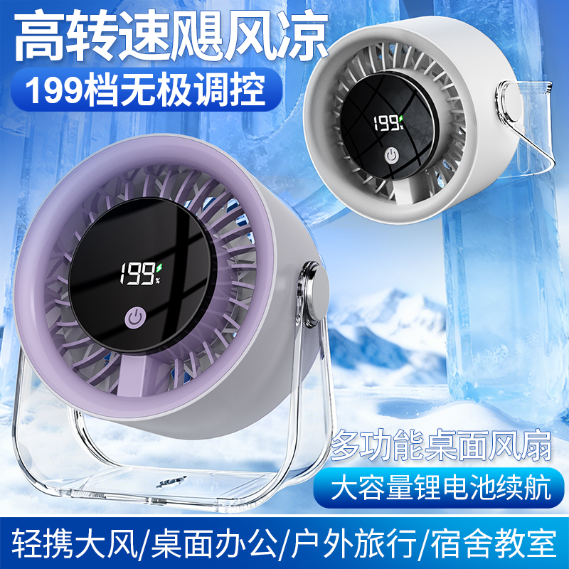 【超模君严选 品牌直发！前200名赠送冰感毛巾2条】塞尔兰斯冰感风扇 桌面/挂壁两用，199档，无刷电机，360°广角摆头内置磁悬浮主动降噪电机