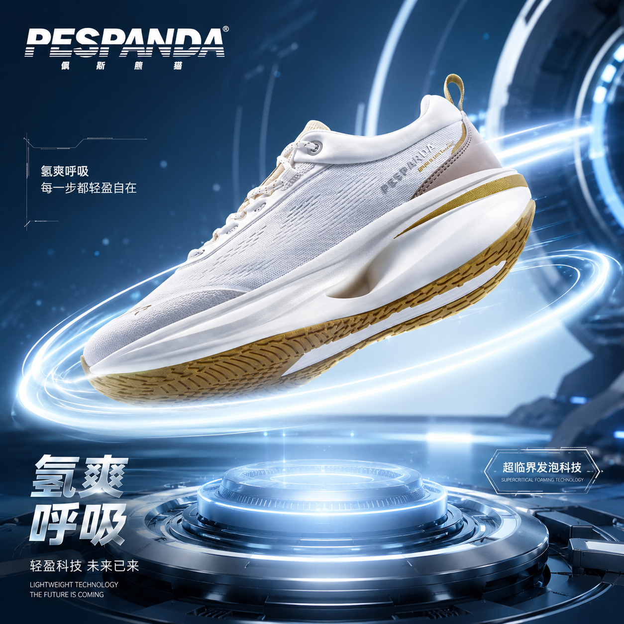 【轻盈透气 防滑耐磨 舒适缓震】轻氧系列·情侣贾卡网面运动鞋5CM跟高