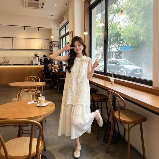温柔风无袖蕾丝拼接连衣裙夏季新款设计感气质蛋糕裙女宽松显瘦-均码★娃娃优选 商品图1