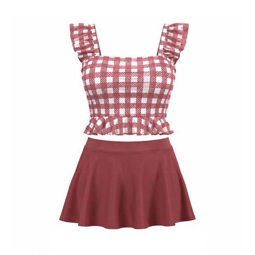 分体式游泳衣女两件比基尼保守纯欲风泳衣温泉显瘦小清新泳衣 商品图4