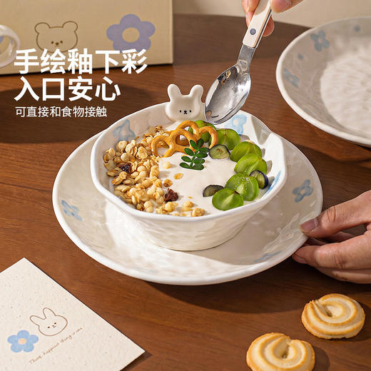 摩登主妇可爱盘子漂亮饭碗家用2026新款酸奶碗具水果盘一人食餐具 商品图1