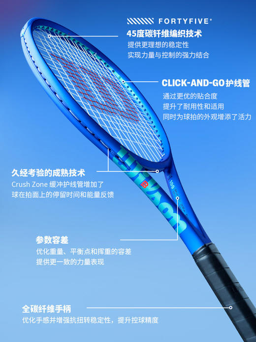 Wilson威尔胜郑钦文新拍ULTRA V5 小蓝拍男女专业比赛训练网球拍 商品图1