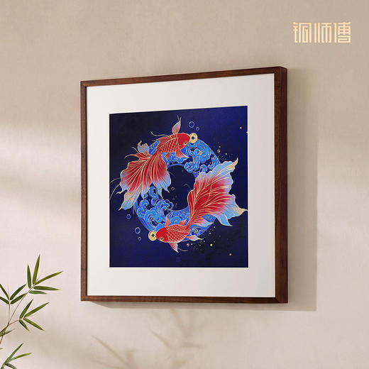 铜师傅 手工錾刻 铜雕画《锦鲤系列》客厅玄关沙发背景墙装饰挂画 商品图2