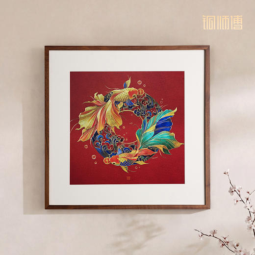 铜师傅 手工錾刻 铜雕画《锦鲤系列》客厅玄关沙发背景墙装饰挂画 商品图1