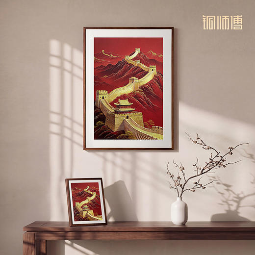 铜师傅 手工錾刻 铜雕画《长城雄风》客厅玄关沙发背景墙装饰挂画 商品图2