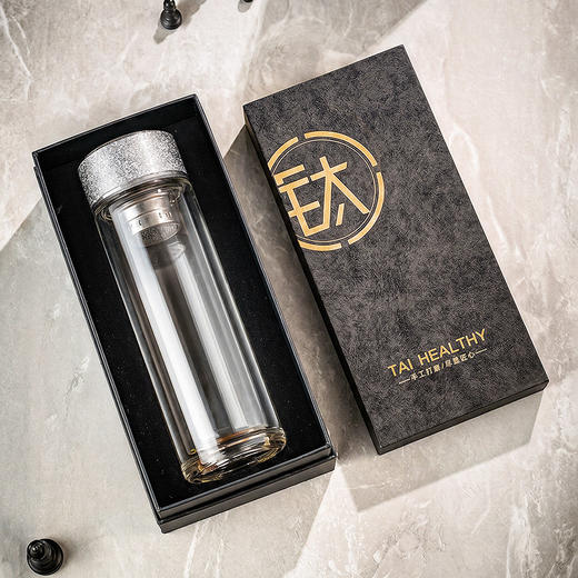 摩登主妇父亲节礼物双层纯钛玻璃杯2026新款办公室茶水分离泡茶杯 商品图4