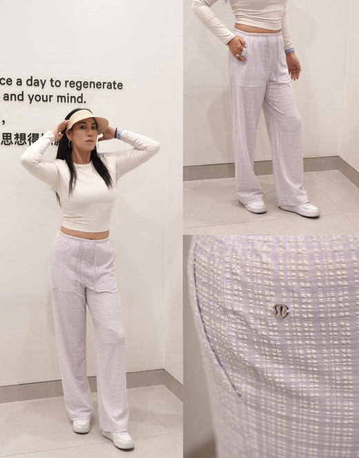 原单正品Lu家Seersucker Check女士泡泡纱长裤子060803 商品图11