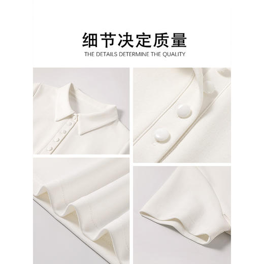 白色polo领短袖连衣裙2026新款夏季出片裙子穿搭收腰显瘦包臀裙聚★为爱严选 商品图2