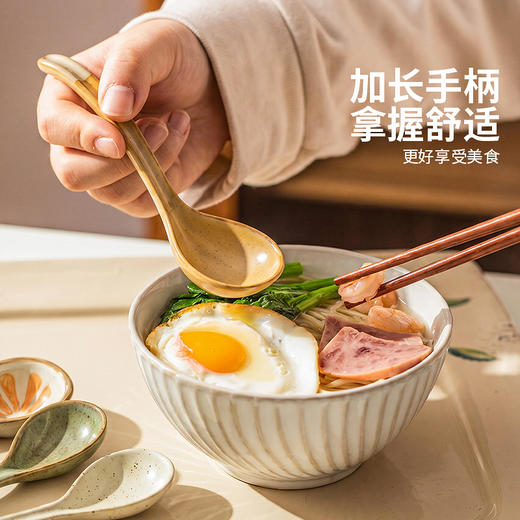 摩登主妇复古窑变勺子陶瓷家用餐具吃饭喝汤匙面勺调羹长柄小汤勺 商品图3