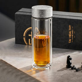 摩登主妇父亲节礼物双层纯钛玻璃杯2026新款办公室茶水分离泡茶杯
