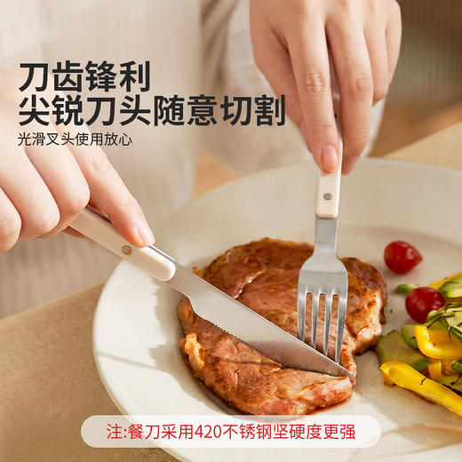摩登主妇304不锈钢西餐餐具刀叉套装切牛排专用餐刀甜品勺子叉子 商品图3
