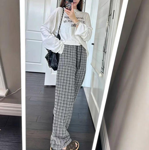 原单正品Lu家Seersucker Check女士泡泡纱长裤子060803 商品图9