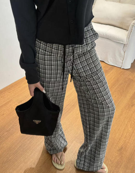 原单正品Lu家Seersucker Check女士泡泡纱长裤子060803 商品图2