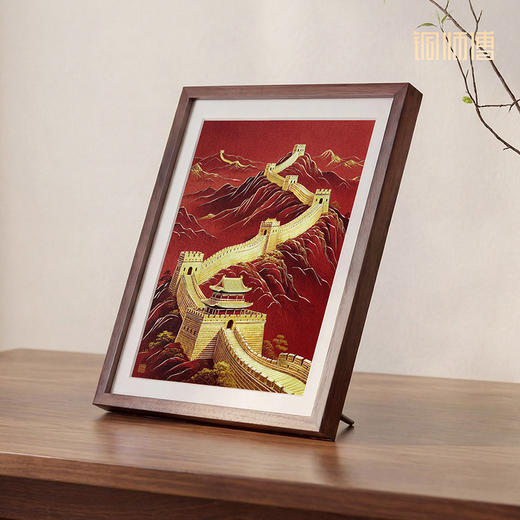 铜师傅 手工錾刻 铜雕画《长城雄风（桌面）》书房摆件装饰画 商品图3
